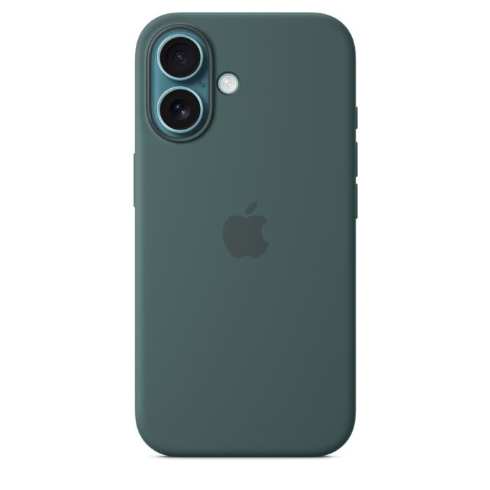 Apple iPhone 16 Silicone Case with MagSafe, Lake Green (Seasonal)