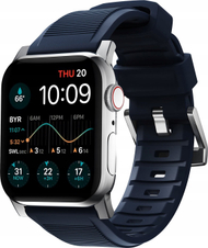 Rrip ore Rugged Band për Apple Watch, 46mm 49mm, Atlantic Blue, me metalik argjendi