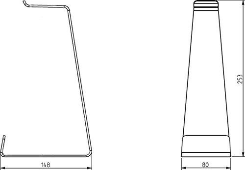 Mbajtëse për kufje Hagor, metali, e zezë