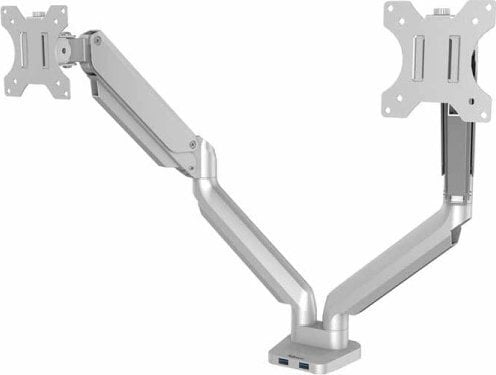 Krah tavoline për monitorë Fellowes Platinum Series Dual Monitor Arm, deri 32", 2 ekrane, gri