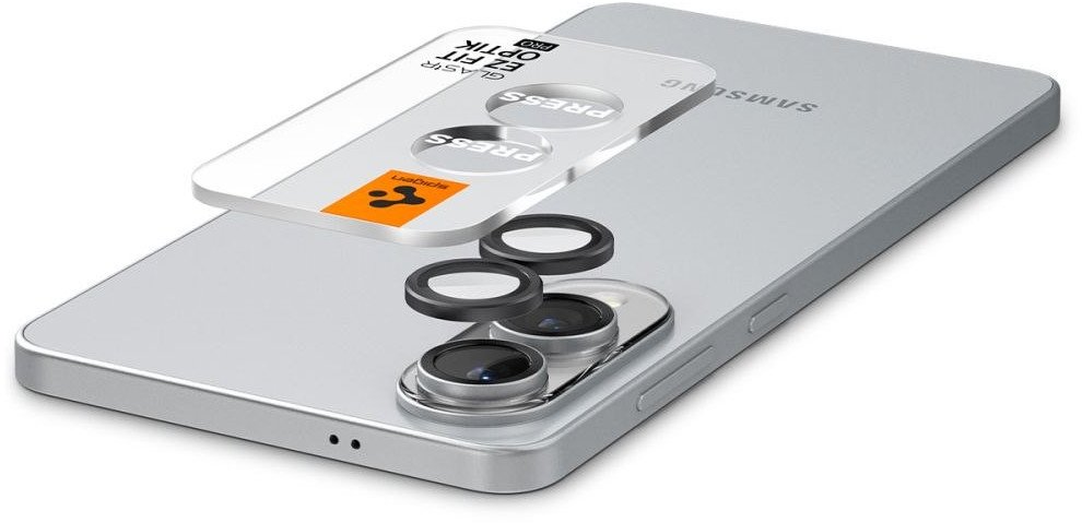 Заштита за камера Spigen EZ Fit GLAS.tR Optik Pro HD, за Samsung Galaxy S25, зајакнато стакло, црна