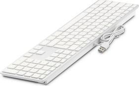 Tastierë LMP USB Keyboard, 110 taste, me kabllo, 2x USB, alumini argjendtë, portugalisht