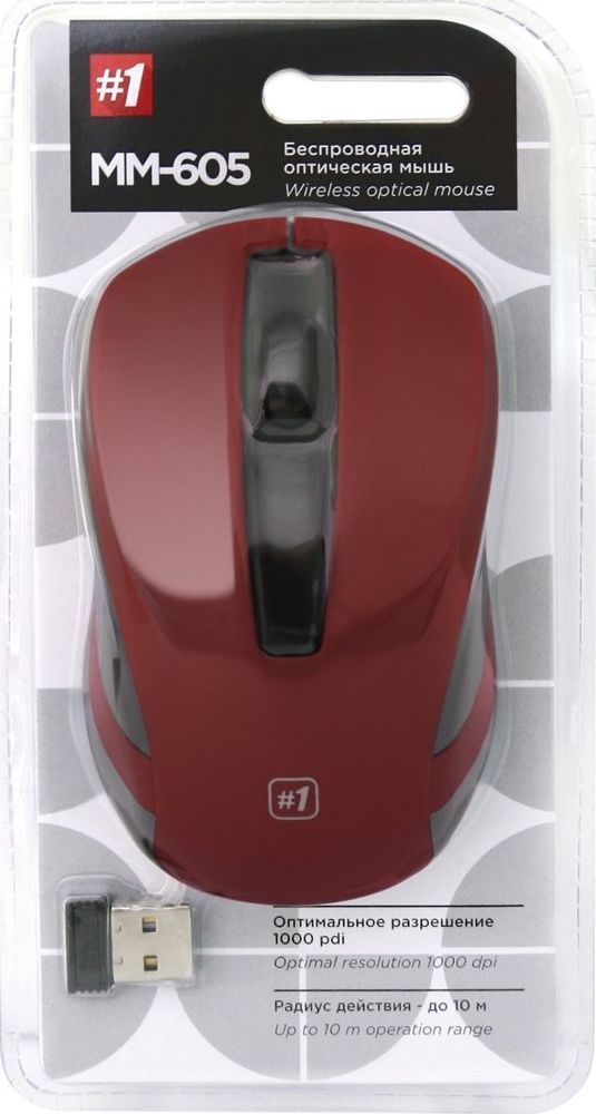 Maus Defender MM-605, wireless, USB, i kuq