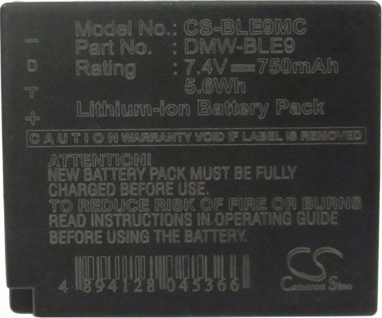 Bateri kamerë Cameron Sino CS-BLE9MC, Li-ion 750mAh, për Panasonic Lumix
