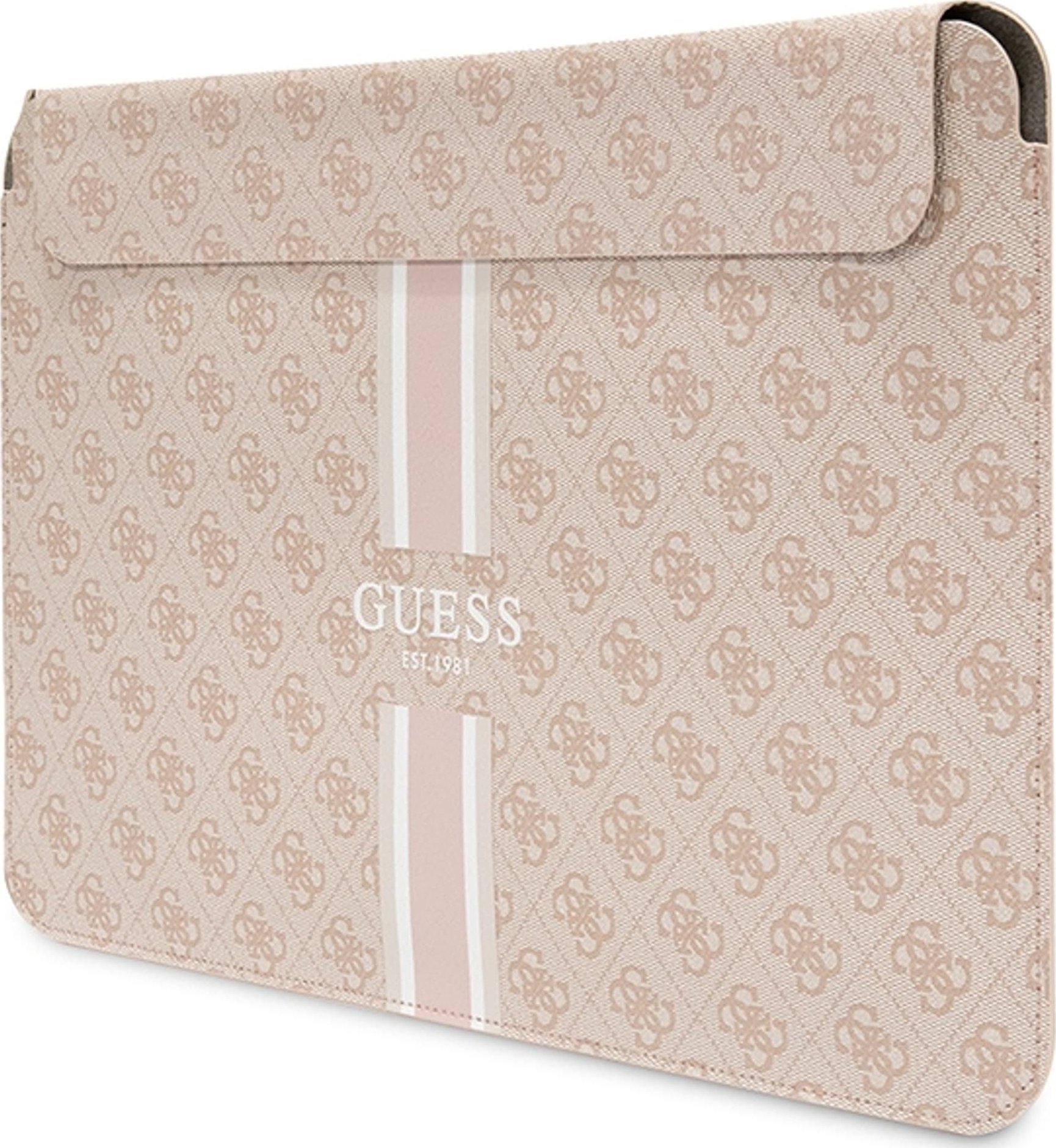 Çantë laptopi Guess GUCS14P4RPSP, 14", koleksioni 4G Printed Stripes, rozë