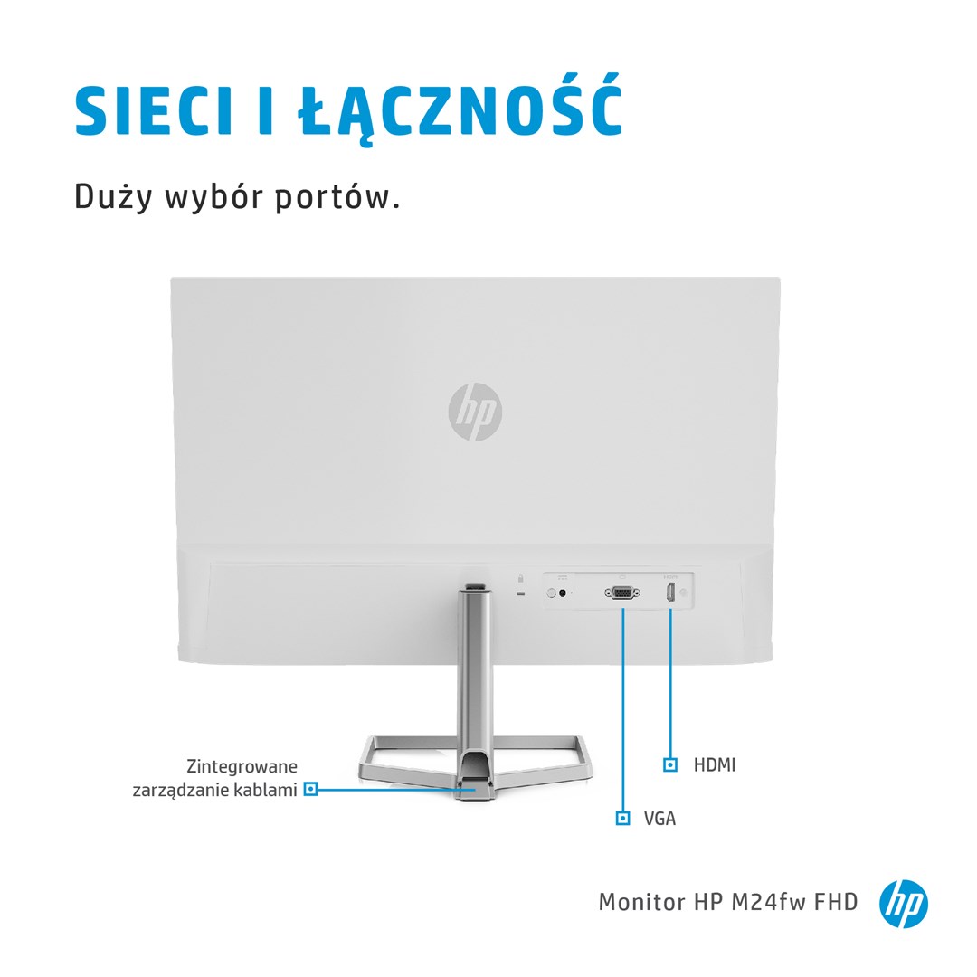 Monitor HP M24fw (2D9K1E9), 23.8", 1920 x 1080, Full HD, 75 Hz, i hirtë