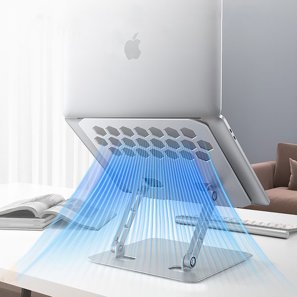 Stendë ftohëse për laptop, me ventilator, alumini, gri