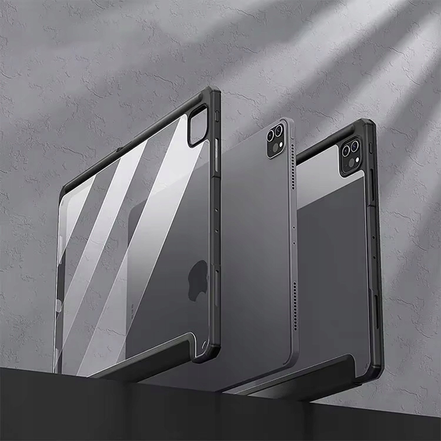 Mbulesë tablet Hard Crystal për iPad Pro 13 Gen 5 2024, kapak me qëndrim, e zezë