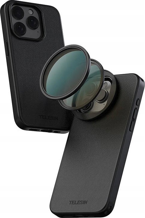 Филтри за телефон TELESIN CPL VND за iPhone 15 Pro 15 Pro Max, со заштита за телефон, црн
