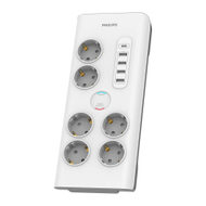 Kabllo vazhduese Philips SPN7060WA/58, surge protection, 6 dalje, 4 usb 1 type-C, 2m, e bardhë