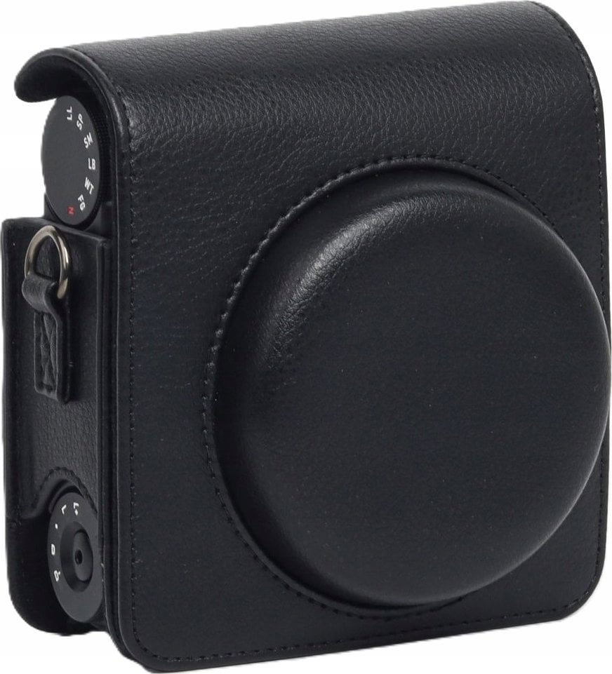 Çantë mbrojtëse LoveInstant për Fujifilm Instax Mini 99, imitim lëkure, me rrip, e zezë