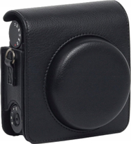 Çantë mbrojtëse LoveInstant për Fujifilm Instax Mini 99, imitim lëkure, me rrip, e zezë