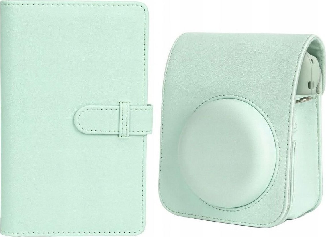 Set aksesorë LoveInstant për Fuji Instax Mini 12, kuti mbrojtëse me rrip, album 108 foto, jeshile mint