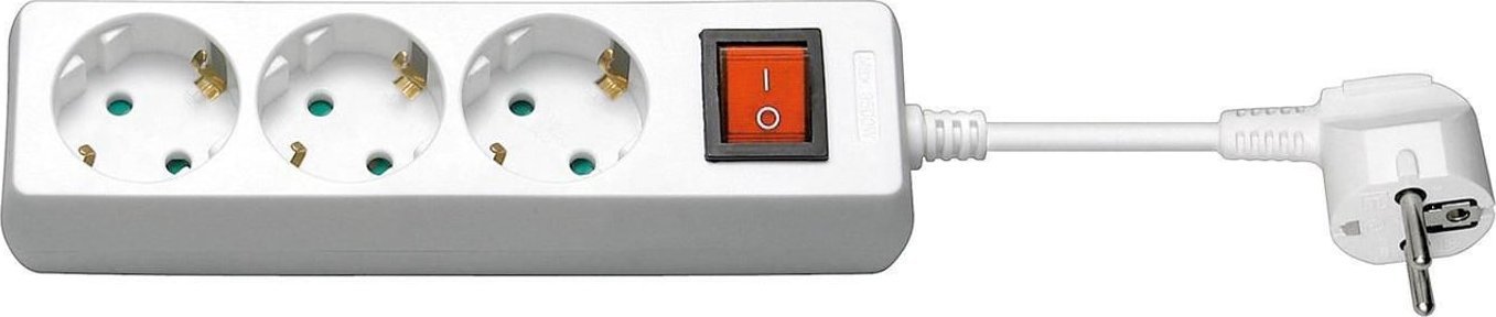Zgjatues elektrik MicroConnect GRU003W SWITCH, 3 dalje Schuko, 1.5m, i bardhë