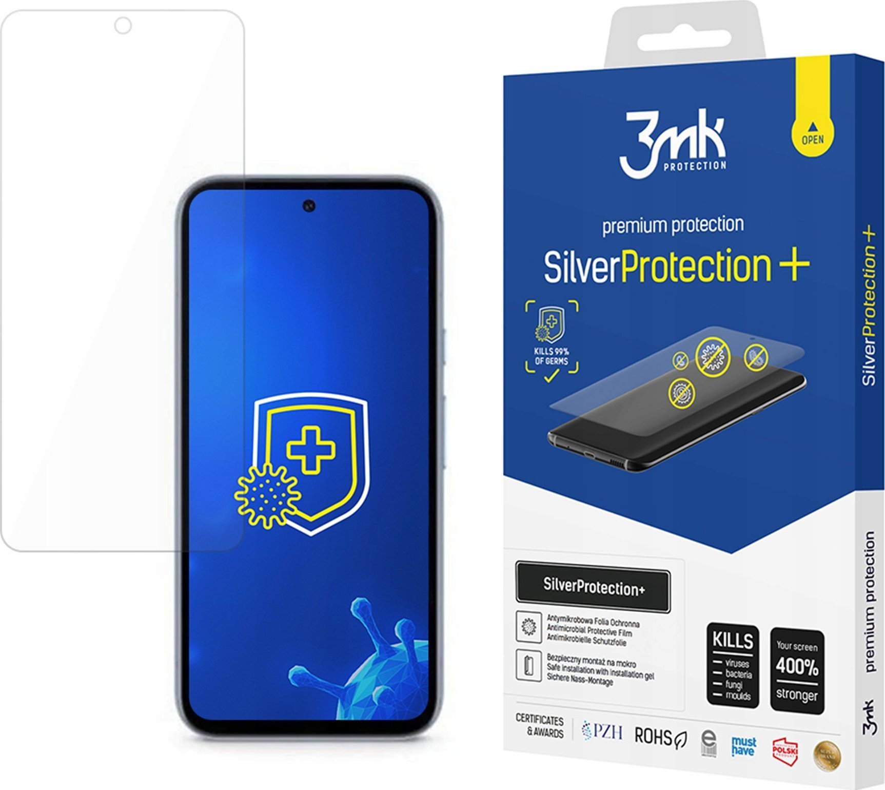 Film mbrojtës 3MK Silver Protect Plus, për Google Pixel 8A 5G, antimikrobial, transparent