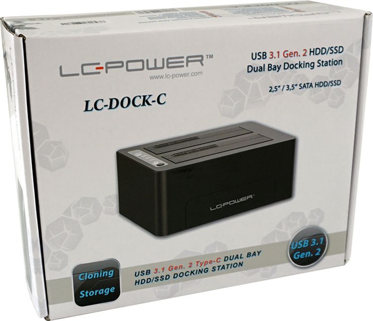 Stacion docking LC-Power LC-DOCK-C, 2.5"/3.5" SATA, USB-C 3.2 Gen 2, i zi
