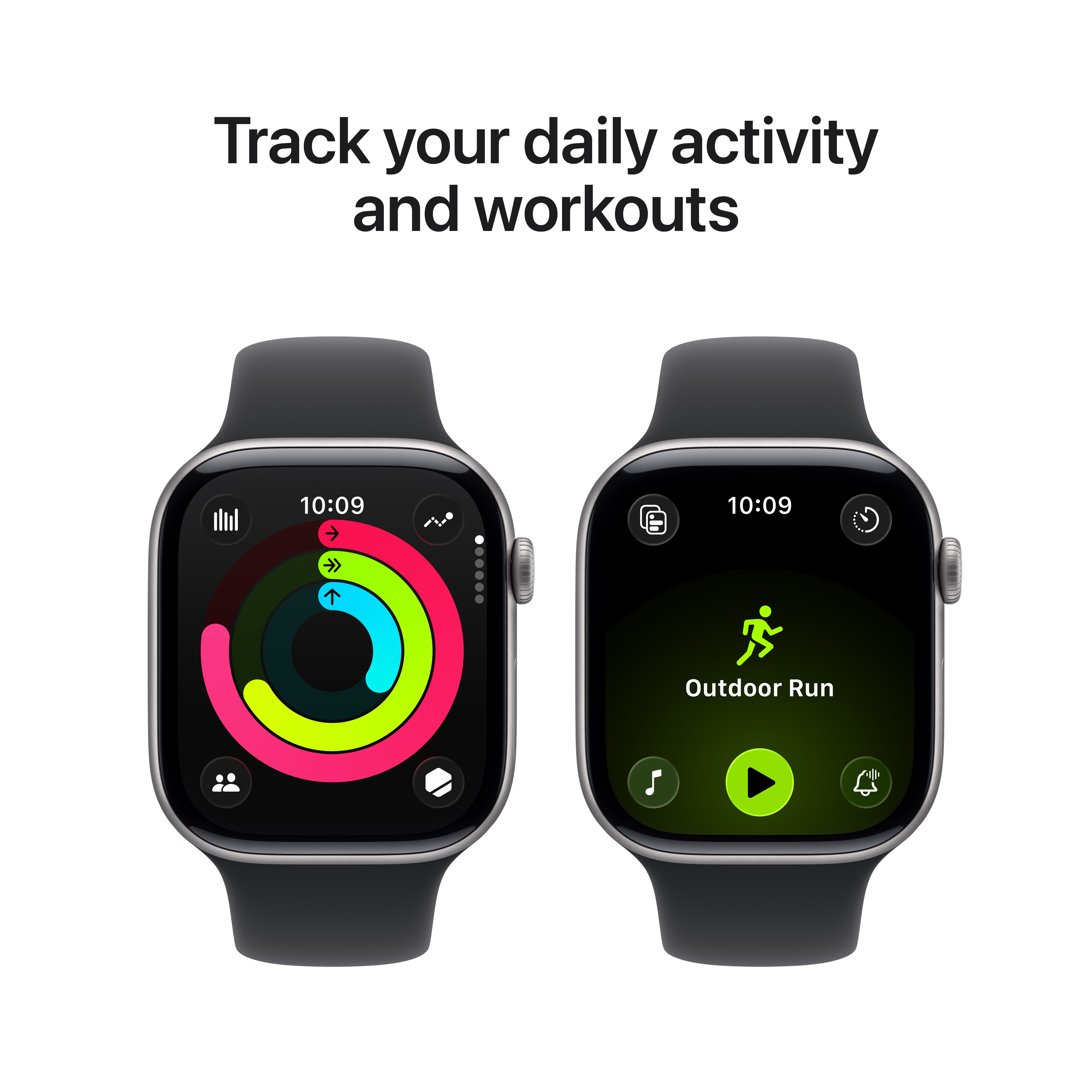 Apple Watch S11 GPS 42mm Space Grey Aluminium Case with Black Sport Band, S/M