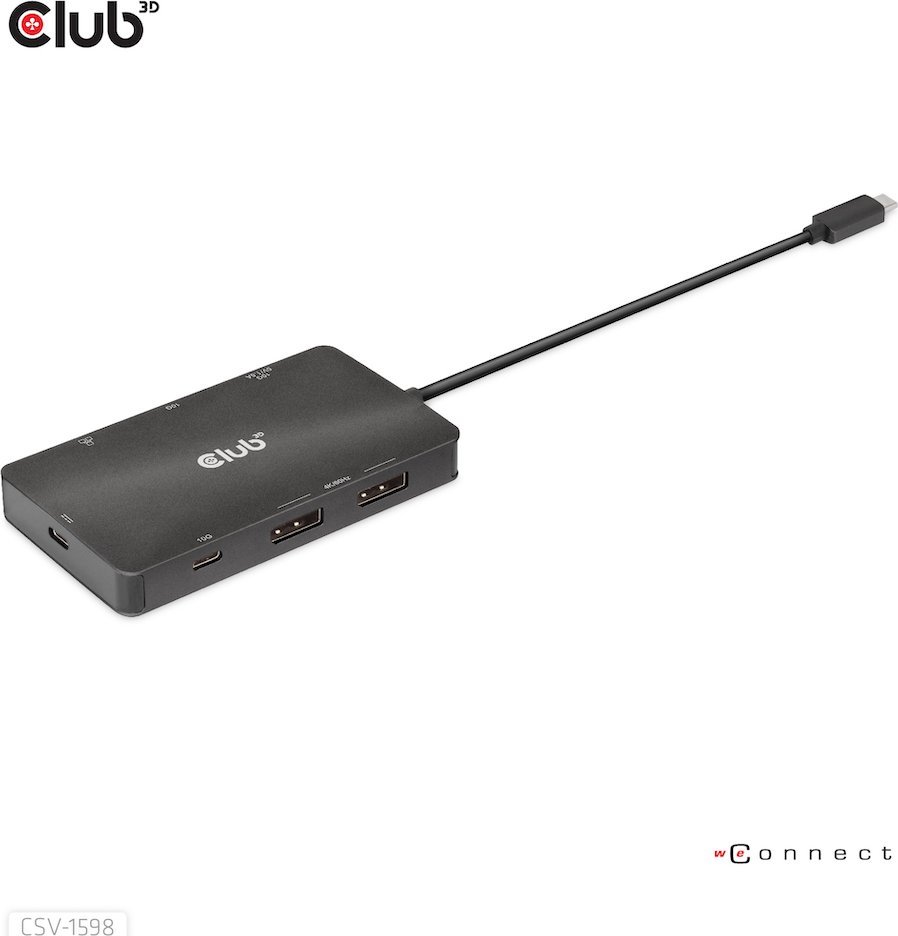 HUB USB Club 3D CSV-1598, 7 në 1, USB C 100W, i zi