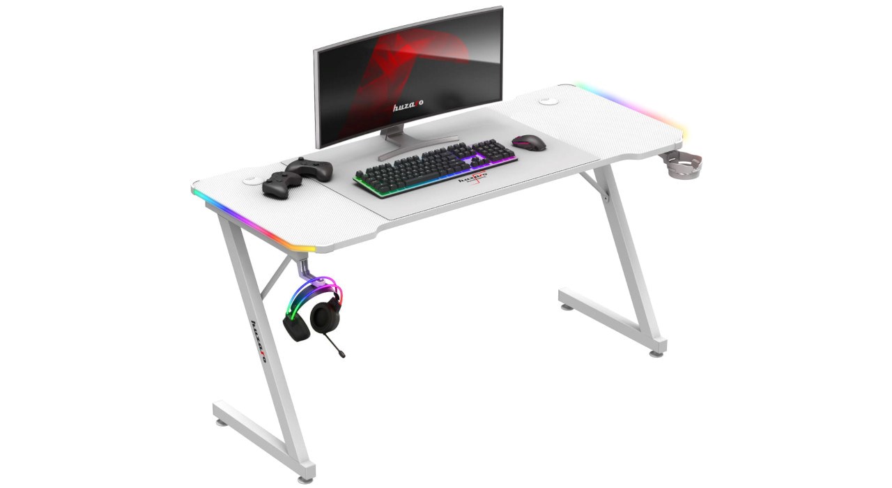 Tavolinë lojërash Huzaro Hero 3.3, RGB, e bardhë