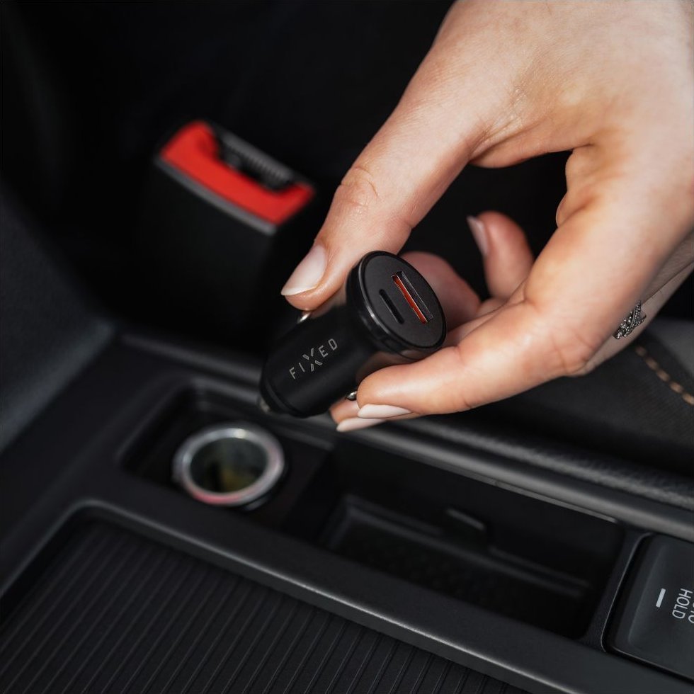 Karikues veture FIXED Car, USB C dhe USB, 20W PD, i zi
