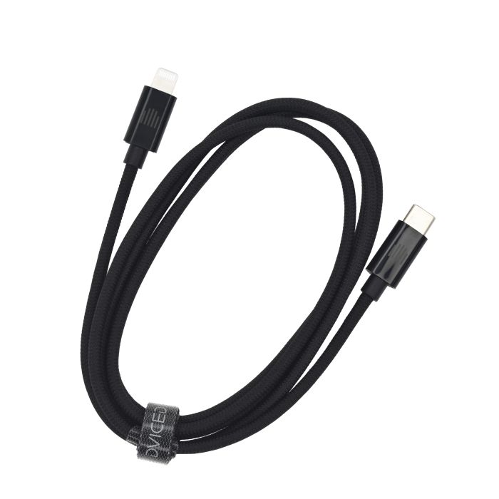 Dviced Cable USB-C To Lightning Nylon Textile 1,25M, Black