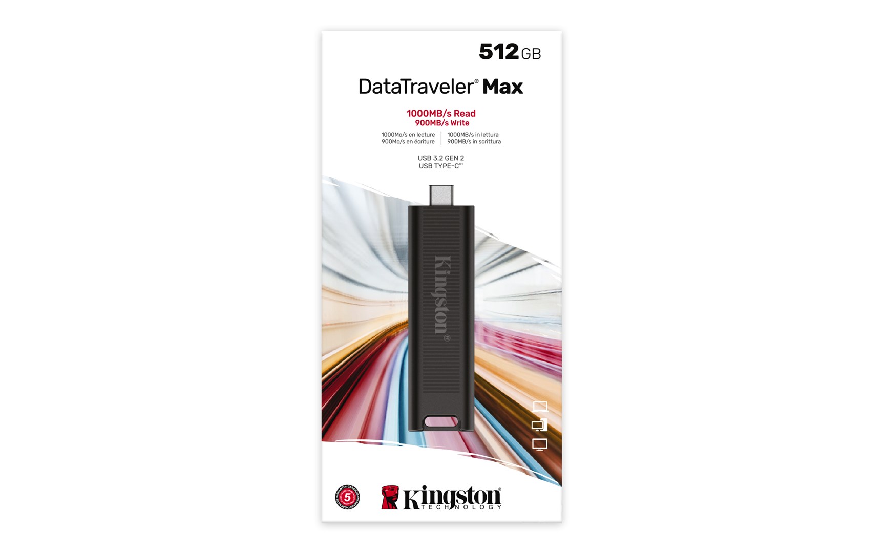USB Kingston DataTraveler Max, 512GB, e zezë