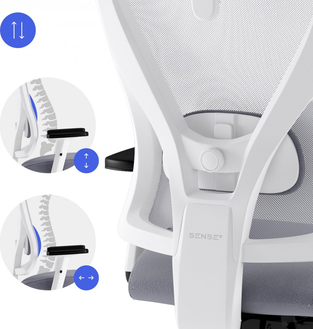 Karrige për zyrë SENSE7 Tone, e hirtë/ bardhë