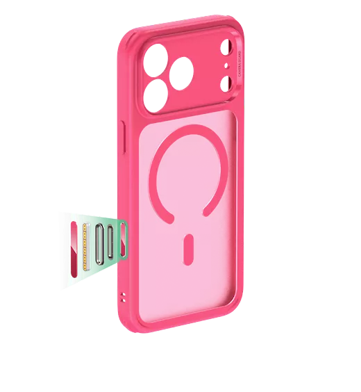 Mbrojtëse hibride për iPhone 17 Pro ESR, rozë