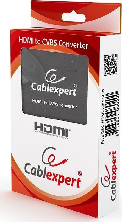 Konvertues video Energenie Gembird HDMI në CVBS, PAL NTSC, i zi