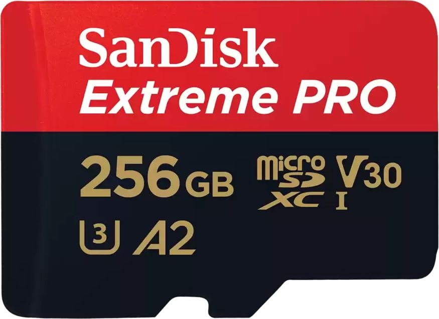 Kartë memorie SanDisk Extreme PRO MicroSDXC, 256GB, Class 10 UHS I U3 A2 V30