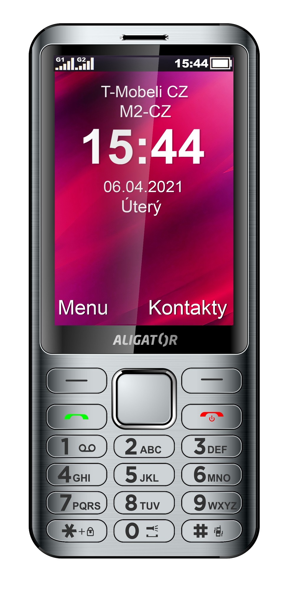 Telefoni Aligator D950, Dual SIM, 3.5", argjendtë