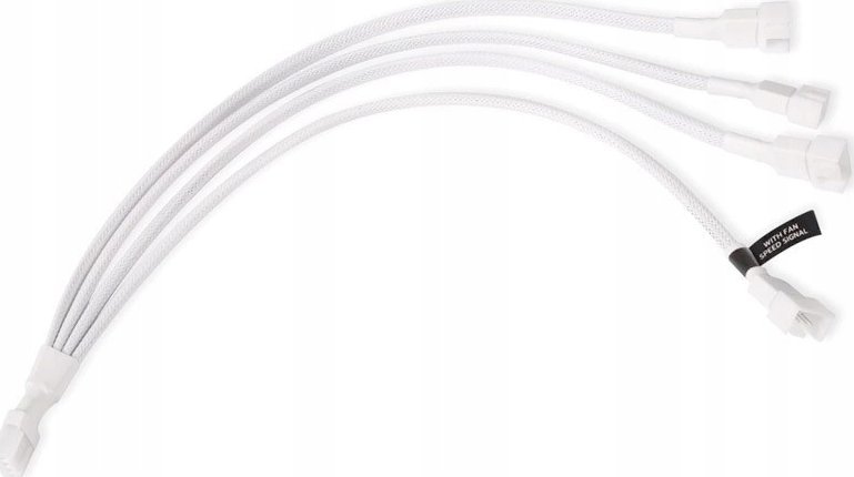 Kabllo splitter Alphacool 4-Pin në 4x 4-Pin PWM, 30cm, e bardhë