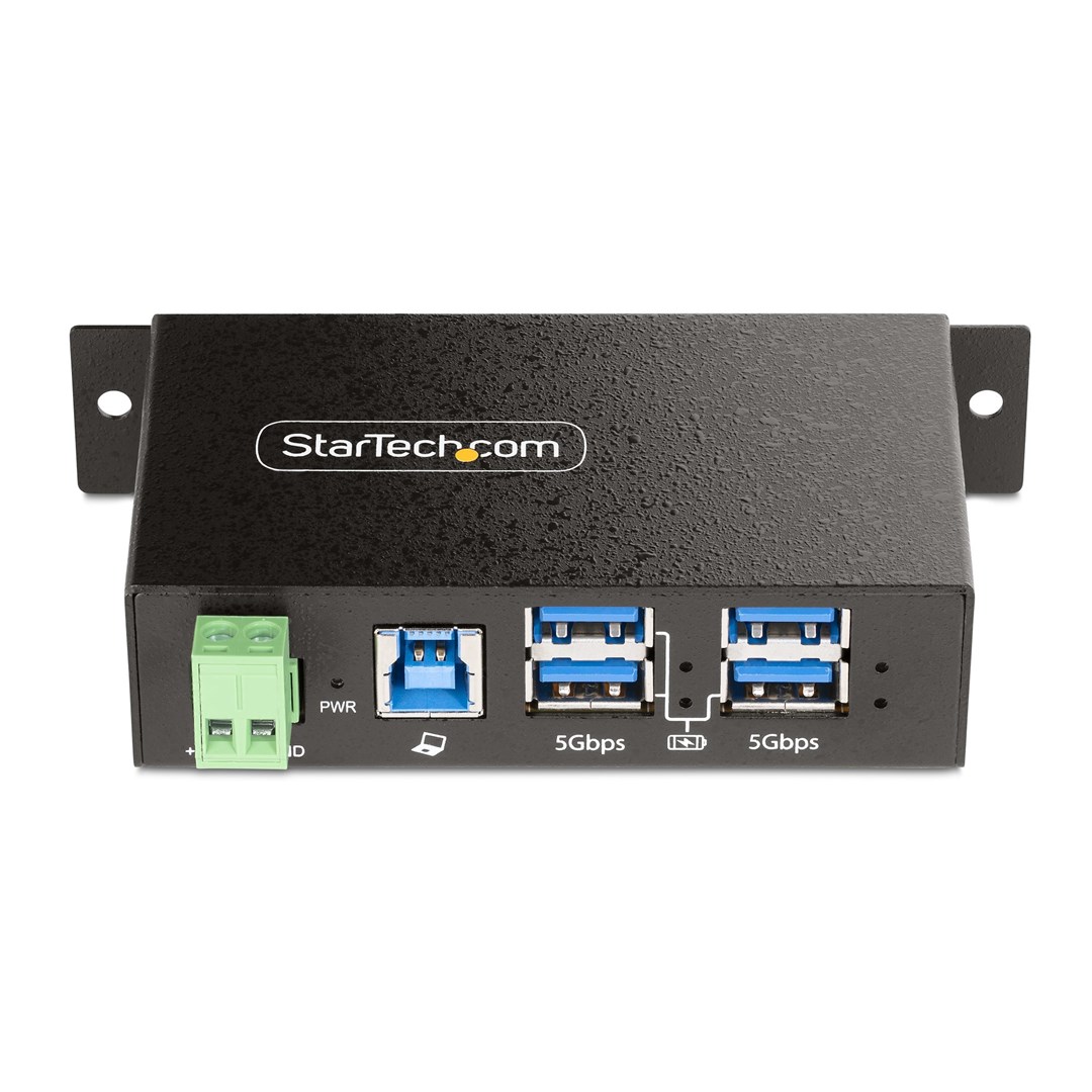 Qendër USB Startech, 4-Port, 5Gbps, Industriale, e hirtë