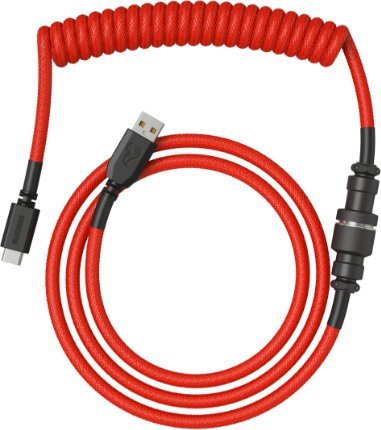 Kabllo USB Glorious GLO-CBL-COIL-RED, USB-A në USB-C, 1.36 m, e kuqe