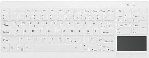 Tastierë Cherry Active Key MedicalKey AK-C7412F, kompakte, me touchpad, nordike, e bardhë