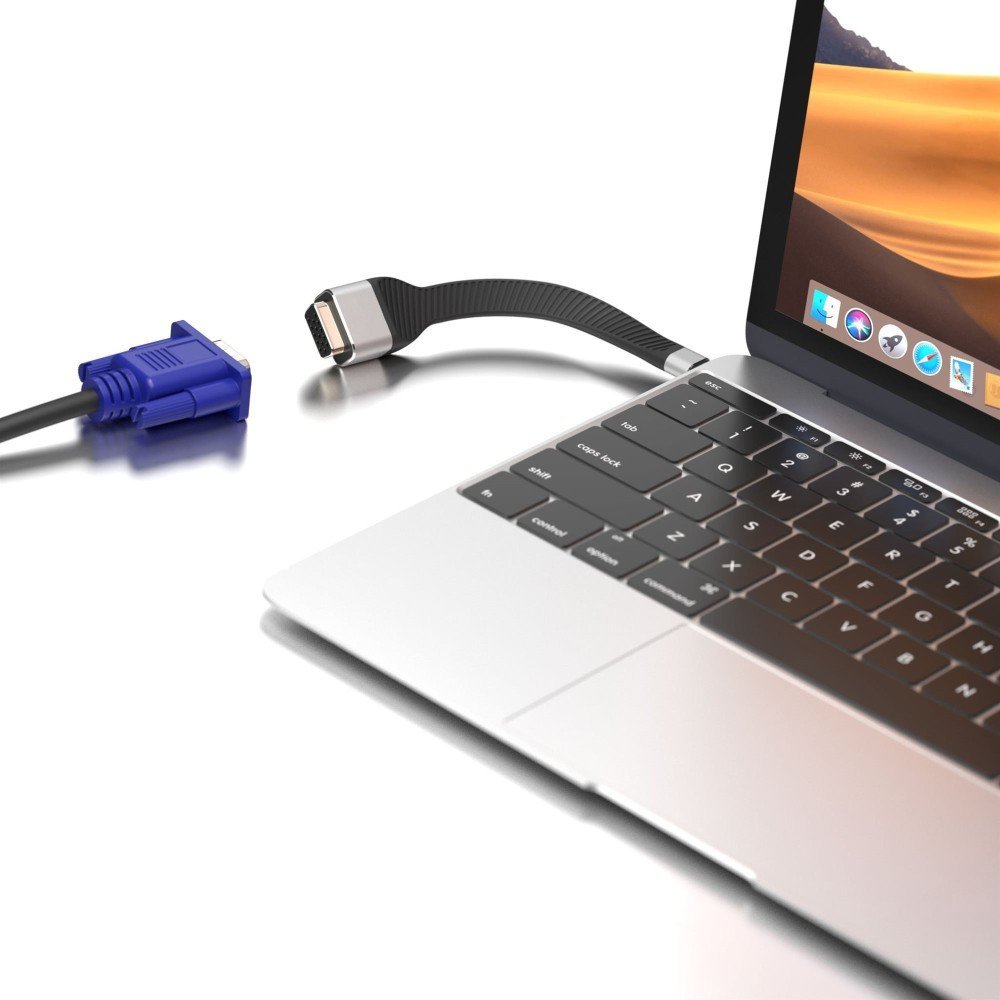 Adaptues video Techly ICOC-USBC-VGA, USB Type C në VGA, 0.12 m, i bardhë