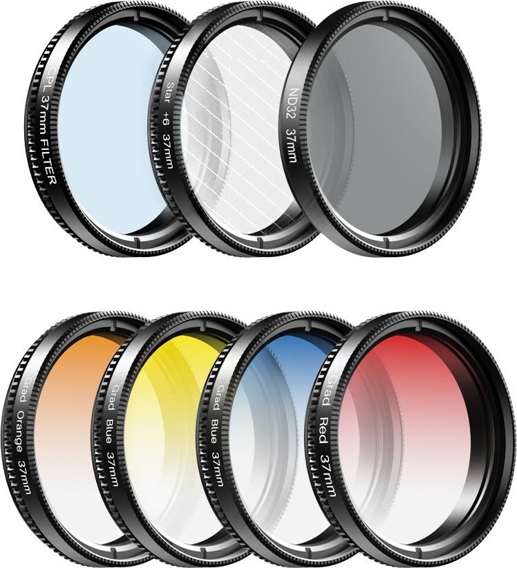 Set filtër telefoni Apexel APL-37UV-7G, 7 në 1, 37mm, i zi