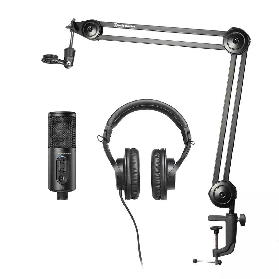 Set mikrofon dhe kufje Audio-Technica Content Creator Pack, i zi