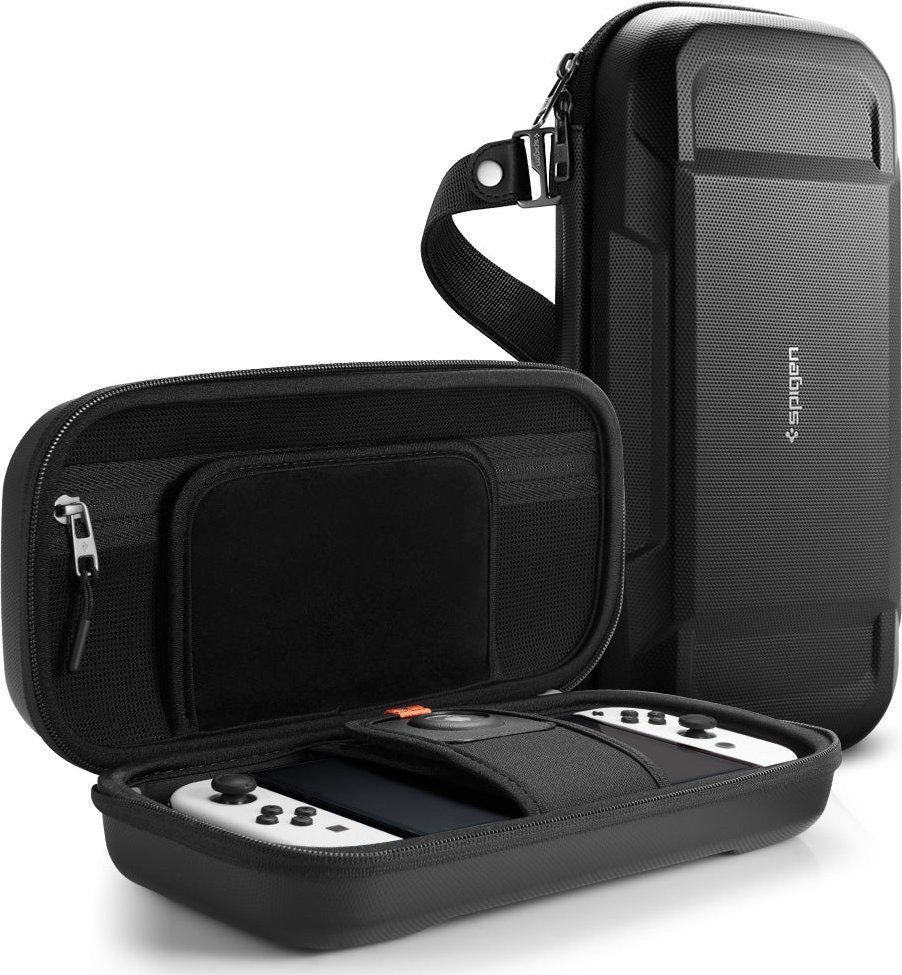 Çantë mbrojtëse Spigen Rugged Armor Pro Pouch, për Nintendo Switch dhe Switch OLED, e zezë