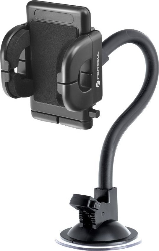 Mbajtëse telefoni ForCell Regular, për makinë, krah fleksibël 27 cm, e zezë