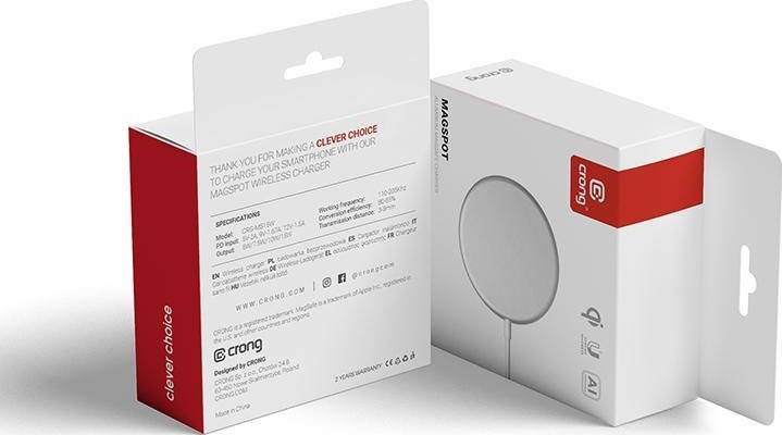 Karikues wireless Crong Inductive Charger CRG-MS15W-GRP, 15W, USB C, gri