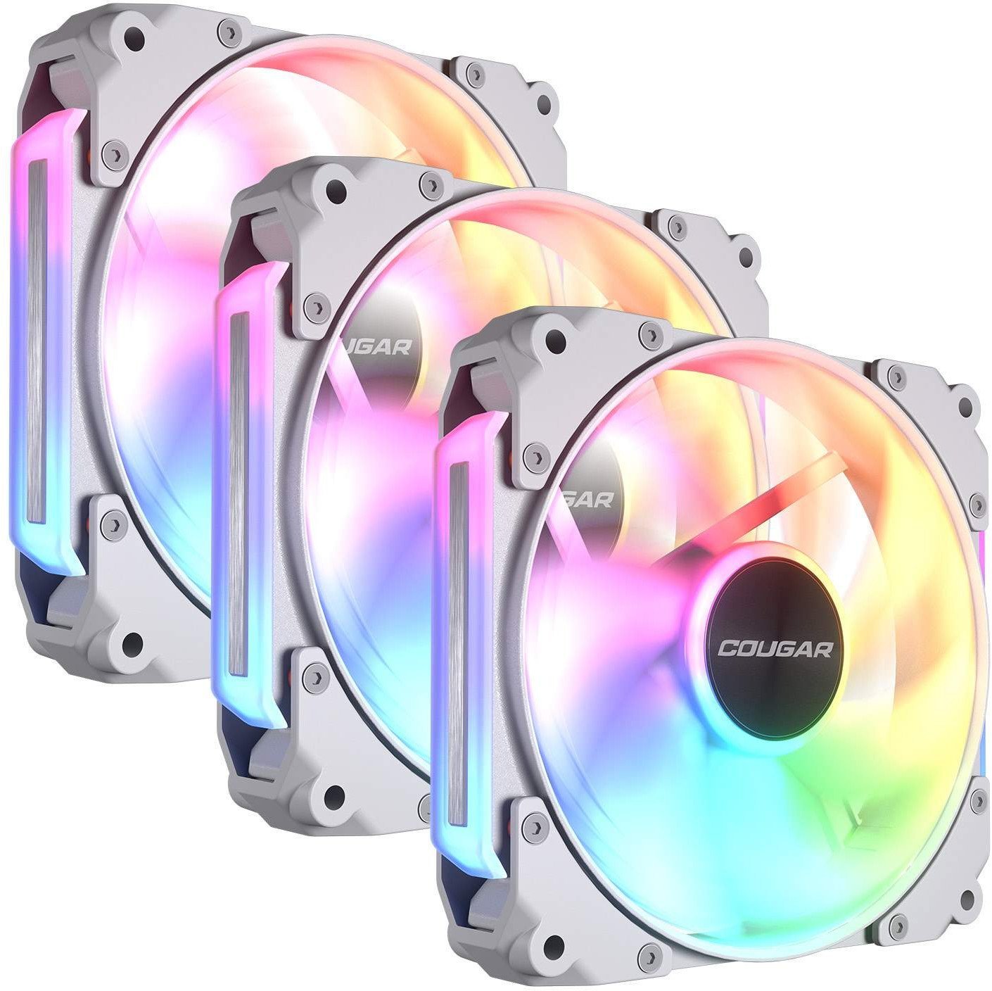 Ventilator për kasë COUGAR Apolar 120 ARGB, Reverse Blade, set 3 copë, i bardhë