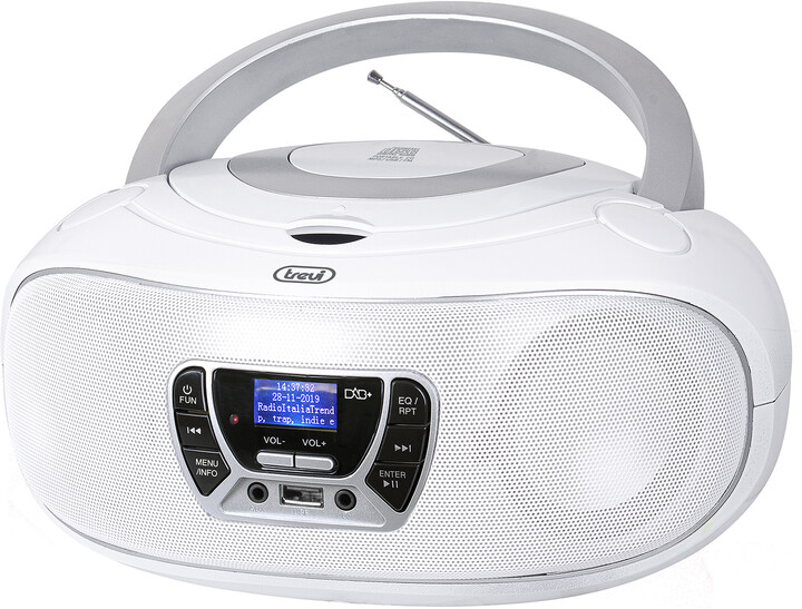 Radio portative Trevi CMP 583 DAB, CD/MP3, e bardhë