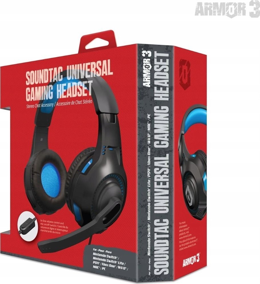 Kufje gaming SoundTac Universal, 3.5mm, me mikrofon, të zeza