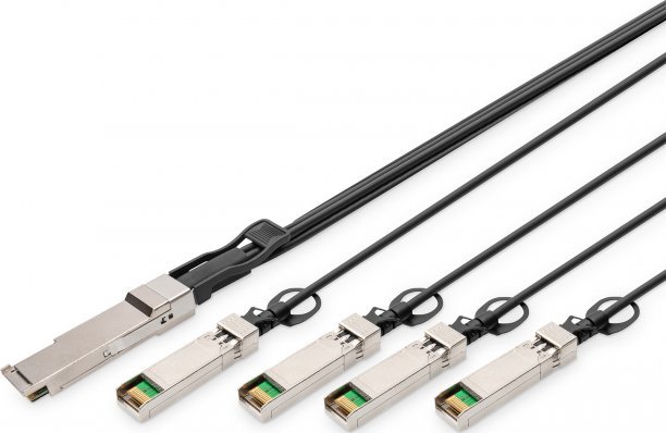 Kabllo rrjeti Digitus 40G QSFP+ në 4x SFP+, 3m, e zezë