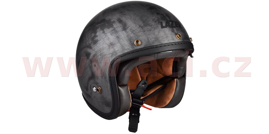 Helmë moto Mambo Evo Cafe Racer Lazer, e hapur, vizor dielli, imitim alumini