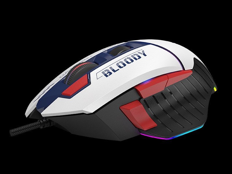 Maus gaming A4Tech Bloody W95Max, 12 000 CPI, RGB, blu