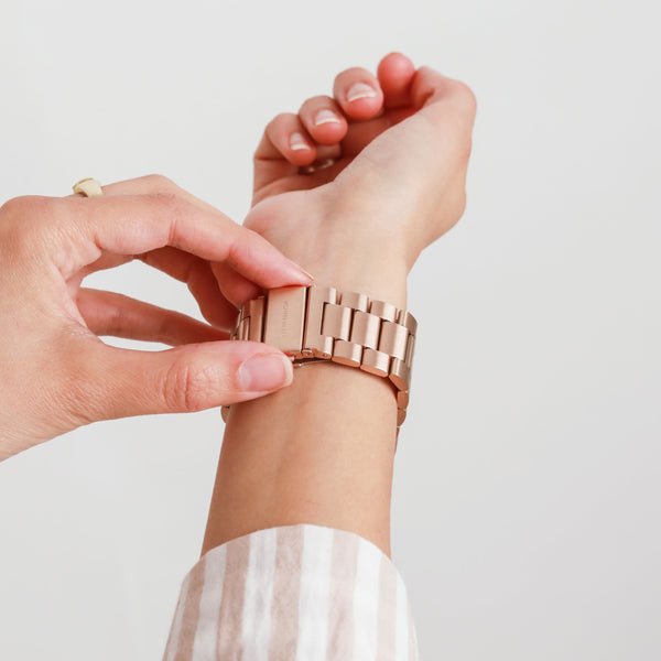 Rrip ore Vonmählen Link Bracelet 2 për Apple Watch 40/41, çelik inox 316L, rezistent, rozë