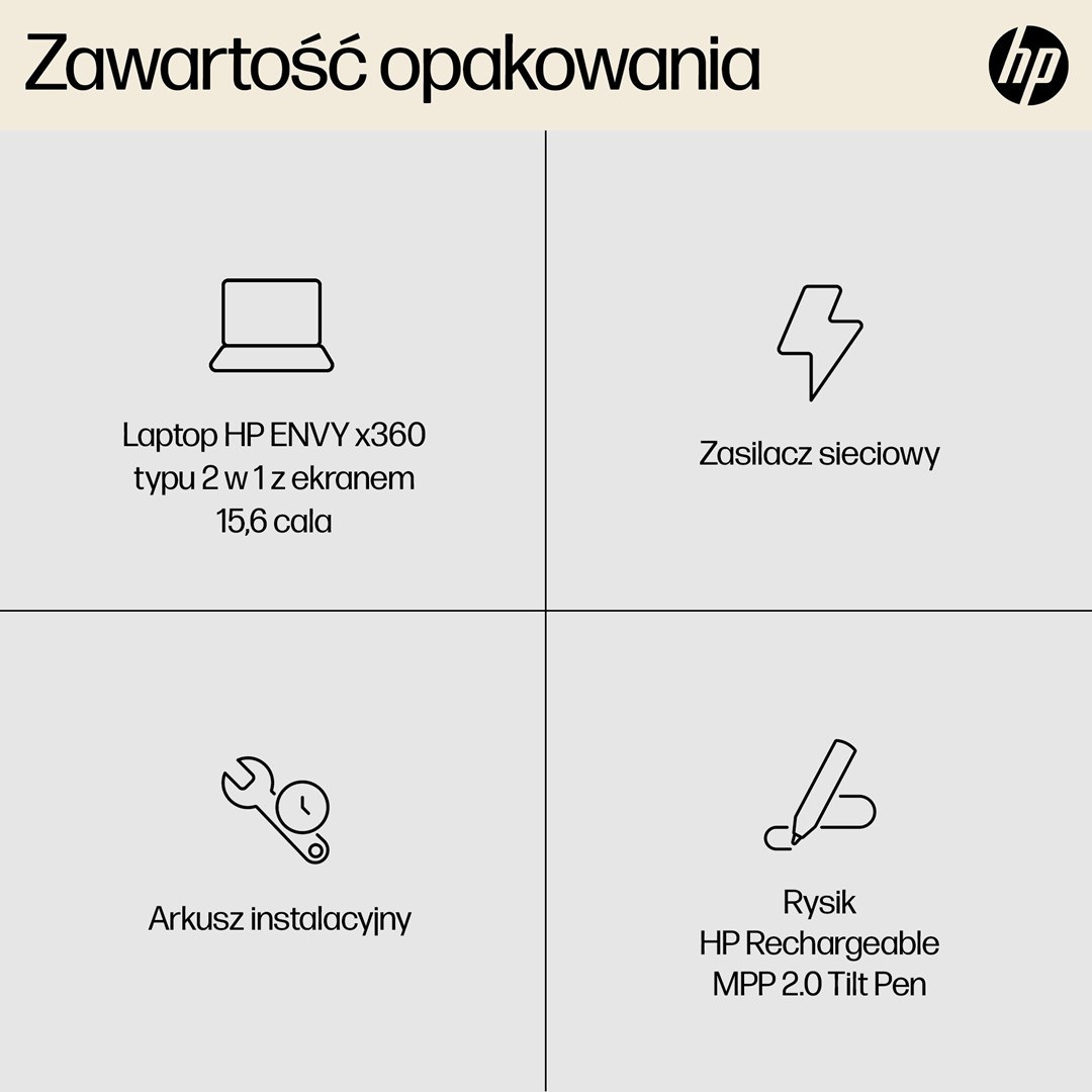 Laptop HP ENVY x360 15-fe0015nw , 15.6", Intel Core i5 1335U, 16 GB RAM, 512 GB SSD, i argjendtë
