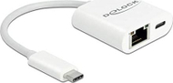 Adapter rrjeti Delock 65402, USB C në Gigabit LAN, Power Delivery 60W, i zi